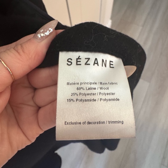 Sezane Wool-blend Black Coat - Picture 8 of 10